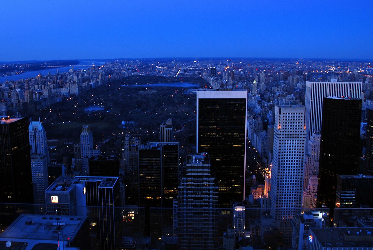New York City Top Of The Rock 13 North, Central Park, Solow Building, Trump Tower Just After Sunset